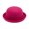 Bombetta per bambini rosso rosa in morbido feltro con dettagli di cucitura fini - Taglia Unica Bambino / Rosa Rosso