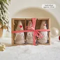 Set di tre gnomi natalizi grigi in confezione regalo con motivi a cuore e stella - Set Gnomo Grigio Beige Stile E
