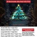 Golden Christmas tree bow static window stickers available in five different sizes - Classic Christmas Tree (SDUV-200) / Small (40x45CM)