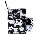 High contrast black and white farm animal cloth book for baby sensory development - Black & White Farm