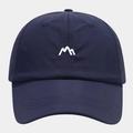 Detailed embroidery of white mountain peaks on a navy blue quick-dry outdoor baseball cap - Adjustable / Navy Blue