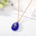 4# Königsblaue Kreuz Tropfen Halskette