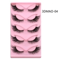 Dramatic cat-eye 3D layered false eyelashes with black band in 5-pair set tray - 3DMAO-4