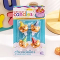 Set of 4 cute bear shaped birthday candles with party hats made of 100% natural wax - Hat Bear Candles 4-Pack