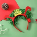 Serre-tête de Noël avec jambes de Père Noël rouges, paillettes vertes et lettrage - Serre-tête LED Lettres