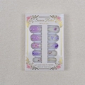 Detail of 3D purple flower and pearl embellishments on almond press-on nails - 24Pcs Set / 3D Purple Flower Gradient Style (WY-074)