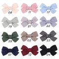 Set of 12 colorful handmade fabric bow hair clips for girls in a grid display - Multicolor Mixed