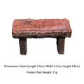 Miniature resin garden bench in dark brown wood texture for fairy garden decor - Bench