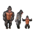 Funny inflatable gorilla costume with 3D muscle detail for Halloween parties - King Kong Adult / One Size