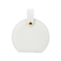 White PU leather portable jewelry box mini travel storage organizer with snap closure. - 10*9*4.5CM / White