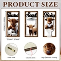 Three-piece farmhouse Highland Cow bathroom wall art set with Unwind Soak Relax text - 3-Piece Highland Cow Bathroom Set (Y26Y90123_Q) / 20x40cm
