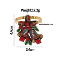 Christmas napkin ring with colorful rhinestones, bell and bow design in gold metal finish - Christmas Bell Bow
