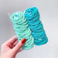 Elastic seamless hair ties in mint green and lake blue shades for daily styling - 4# Green Series
