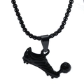 Collier avec pendentif chaussure de foot noir style hip hop pour homme athlétique - Noir