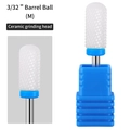 3/32 inch barrel ball ceramic nail drill bit medium grit with blue base stand - HF-08 Barrel Ball Ceramic Drill Bit (M Medium)
