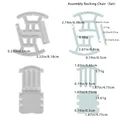 Detailed size chart showing dimensions and weights for DIY rocking chair mold parts - Splicing Rocking Chair Mold Set