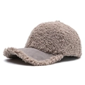Gorra de béisbol de invierno en forro polar taupe con detalles en la visera de ante - Ajustable / Tostado