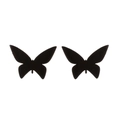 Minimalist black butterfly stud earrings for women made of durable stainless steel - Matte Black