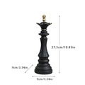 Matte zwarte hars schaakkoningin beeldje met gouden kroon, 27,5 cm hoog ornament - Zwarte Koningin