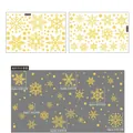 Goldene Schneeflocken Fensteraufkleber Set mit Rentier-Motiven im 20x30cm Layout - BQ152 Goldene Schneeflocken (2er Set)