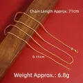 71cm twisted rope gold chain necklace with 0.15cm width and lobster clasp - 70cm Rope Chain (X2820)