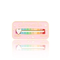 Pink heart enamel social battery pin with sliding rainbow scale and metal border - Pink Gauge Brooch / Mood Meter