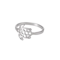 Anello a tartaruga traforato in finitura argento in acciaio inossidabile da donna - US 7 / Color Acciaio