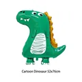 Ballon dinosaure vert en aluminium 52x76cm avec épines dorées pour la fête - Ballon Dinosaure de Dessin Animé (HY#18CKT)
