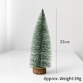 25cm mini flocked artificial Christmas tree with snow needles and wood base, 39g - 25cm Mini Tree