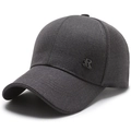 Donkergrijze honkbalpet met metalen SR-logo en een verfijnde twill-textuur van stof - Verstelbaar / donkergrijs