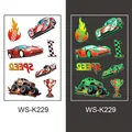 Glow-in-the-dark waterproof racing car temporary tattoos for kids with speed car designs - Racing Glow Style (WS-K229)