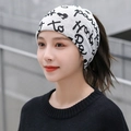 Light gray multi-functional neck gaiter and beanie with black graffiti letters - One Size / 14 Romantic Letters