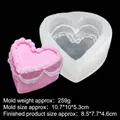 3D heart silicone mold for DIY candles and cakes, size 10.7x10x5.3cm, 259g weight - B684 / Clear