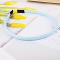 Light blue headband with white polka dots and cloth wrap for girls and women - Light Blue with White Dots