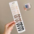 12-piece set of water drop star BB hair clips in beige and brown with storage box - Coffee Series 12Pcs Boxed Set