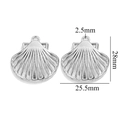 Silver stainless steel shell pendant for DIY jewelry making with dimensions 28mm x 25.5mm - Steel Color Shell-505