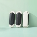 Portable black and white folding hair comb with mirror and wave texture design - Cream Yellow (Extractable Mirror-No Sticker)