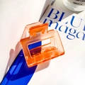 Square orange acrylic hair claw clip with geometric cutout design on white background - 5.2cm / Grapefruit Orange