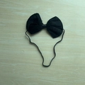 Plush black bow tie accessory with elastic strap for kids animal cosplay costumes - Black Bowtie Brooch