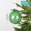 Green glass Christmas ball with frosted bubble texture 10cm diameter 59g ornament - 10CM Single Piece / Green