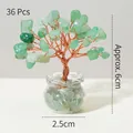 Miniature green crystal money tree handmade with 36 stones and brass wire in glass pot - 36 Crystals Aventurine (Mini Fish Tank)