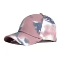 Pink, white and grey tie-dye cotton baseball cap with curved brim and washed finish - Adjustable / Dusty Pink