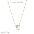 Dettaglio della collana placcata oro 18k con ciondolo di perla da 13,4mm e zircone - Collana Perle con Strass (TN3523)