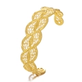 Detail of vintage golden filigree cuff bracelet with intricate hollow lace patterns - Engraved Pattern 4-Filigree Lace Scroll