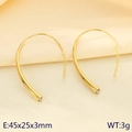 Pendientes de aro minimalistas en oro con pequeño diamante y longitud de 45 mm - Estilo de Diamantes de Imitación con Gancho (KE102114-KFC) / Dorado (Estilo de Diamantes de Imitación)