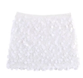 Detail of white mini skirt showing dense round sequins with shimmering texture and finish - XS / White