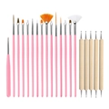 Set da 20 pennelli per nail art e strumenti per punteggiatura con manici rosa - Set per Nail Art TZ01