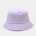 Lavender purple cotton bucket hat with multi-row stitching for sun protection - M (56-58cm) / Purple