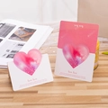 Pink and purple watercolor 3D heart greeting card on white textured cardstock - Love Love / Salmon Pink