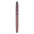 Pink matte metal rollerball pen featuring a silver arrow clip and decorative ring - Pink with Silver Trim
